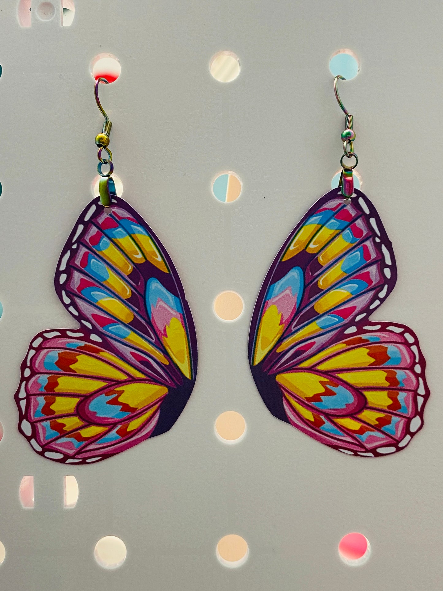 Painted Jezebel butterfly earrings