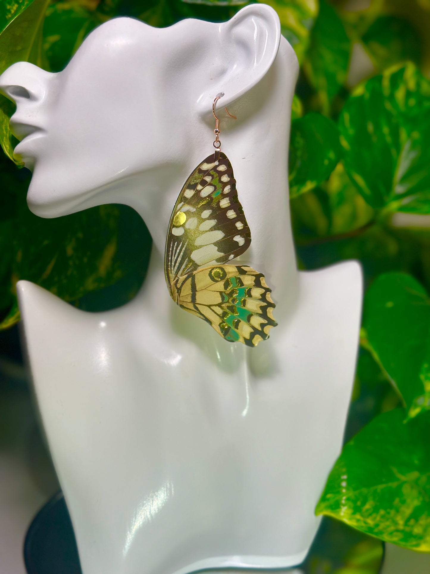 Lime butterfly earrings