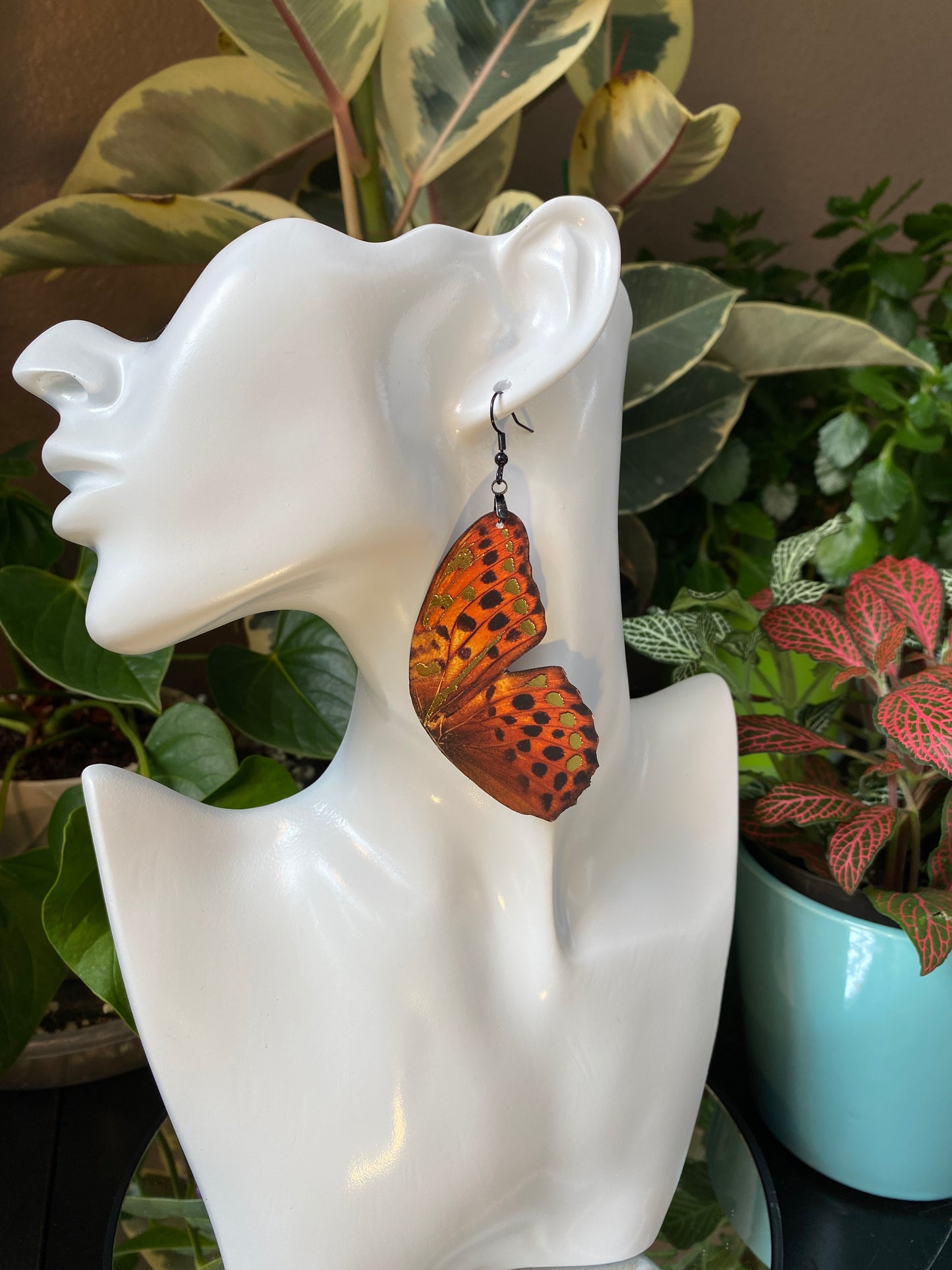 High Brown Fritillary butterfly earrings