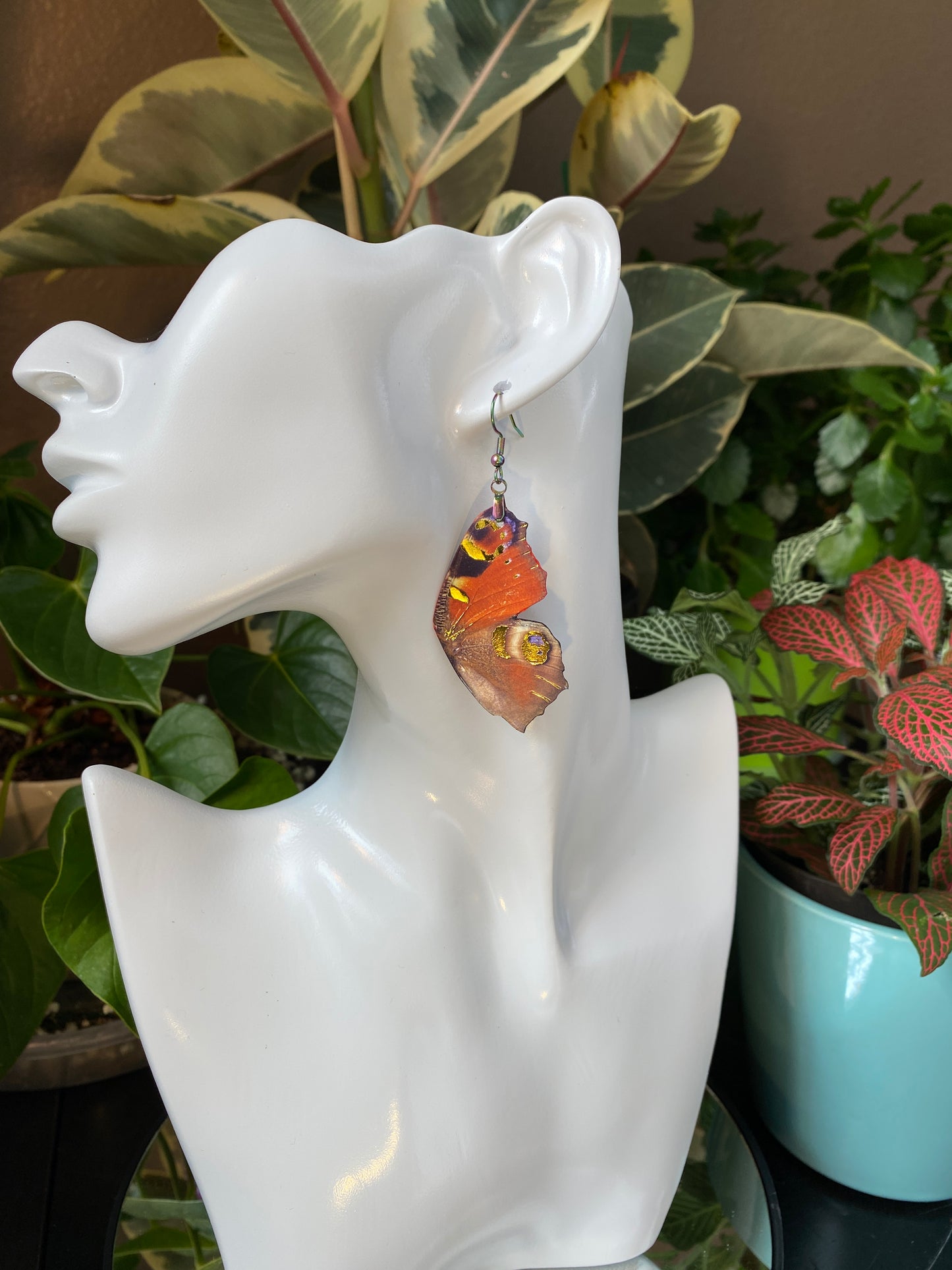 Peacock butterfly earrings