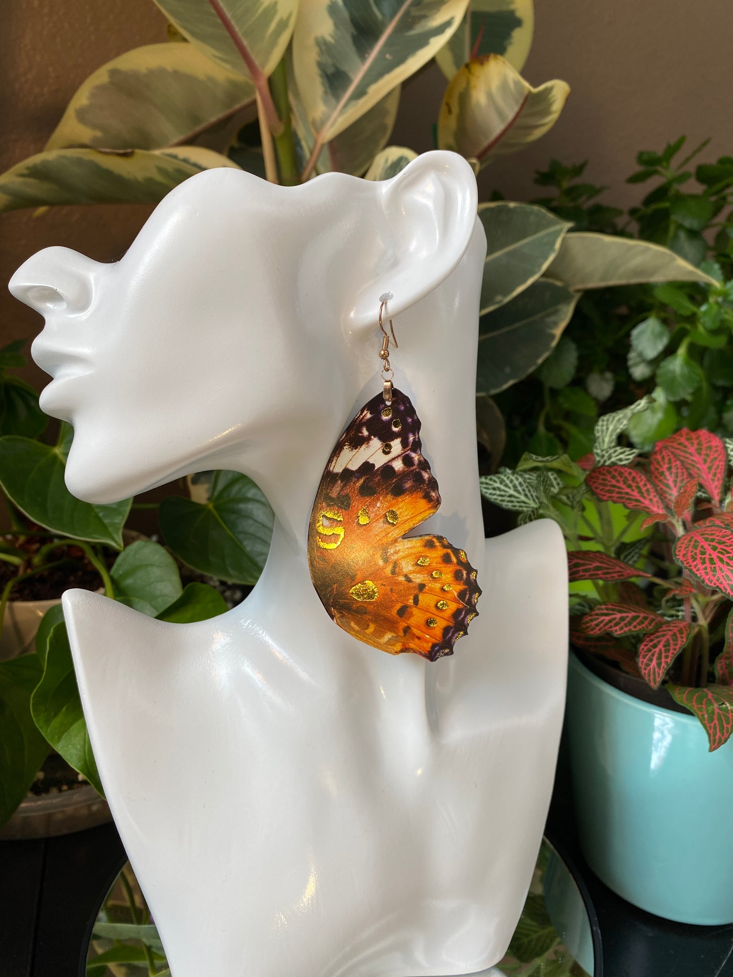 Indian Fritillary butterfly earrings