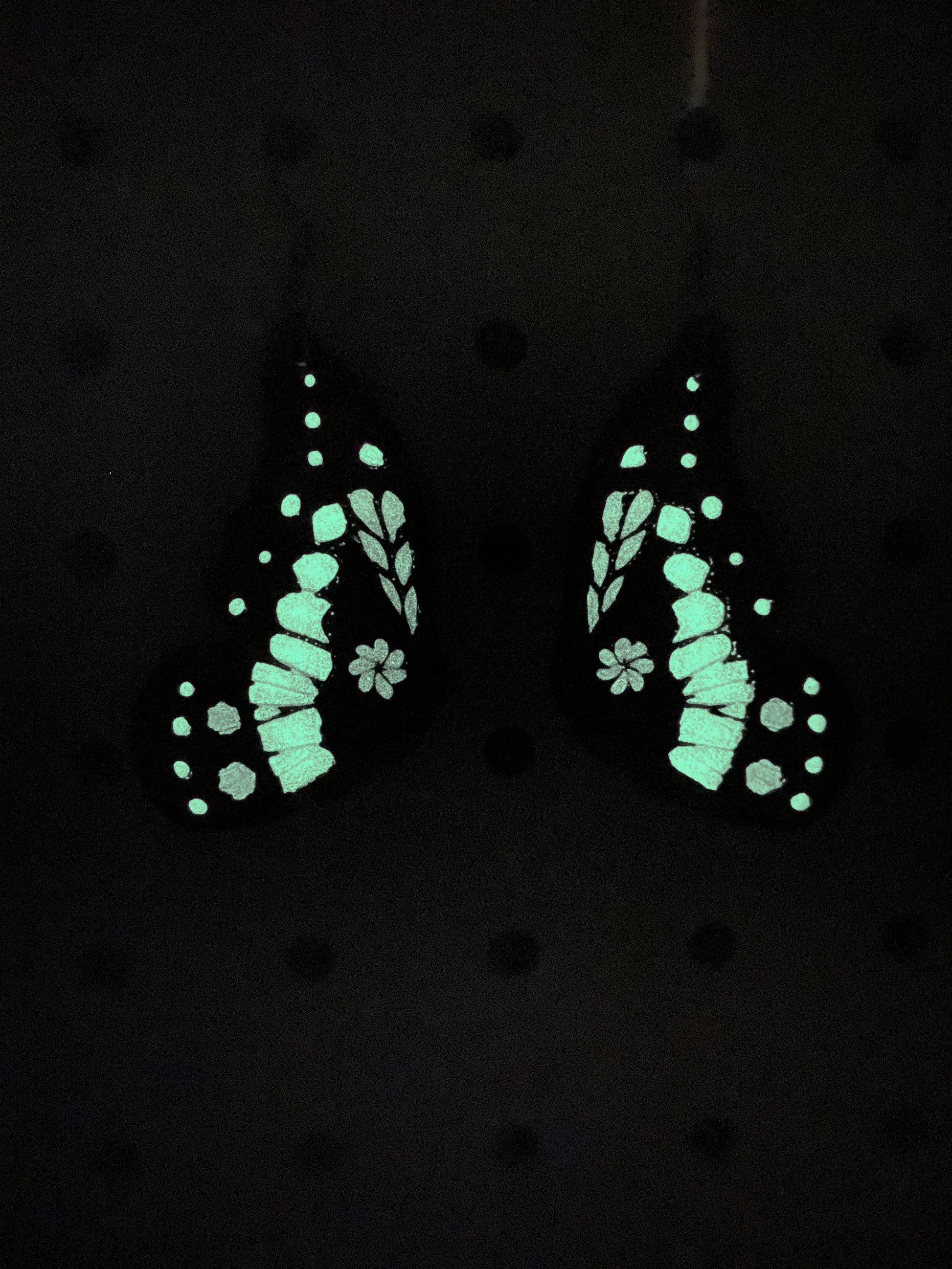Weidermer's Admiral Butterfly earrings in glow in the dark
