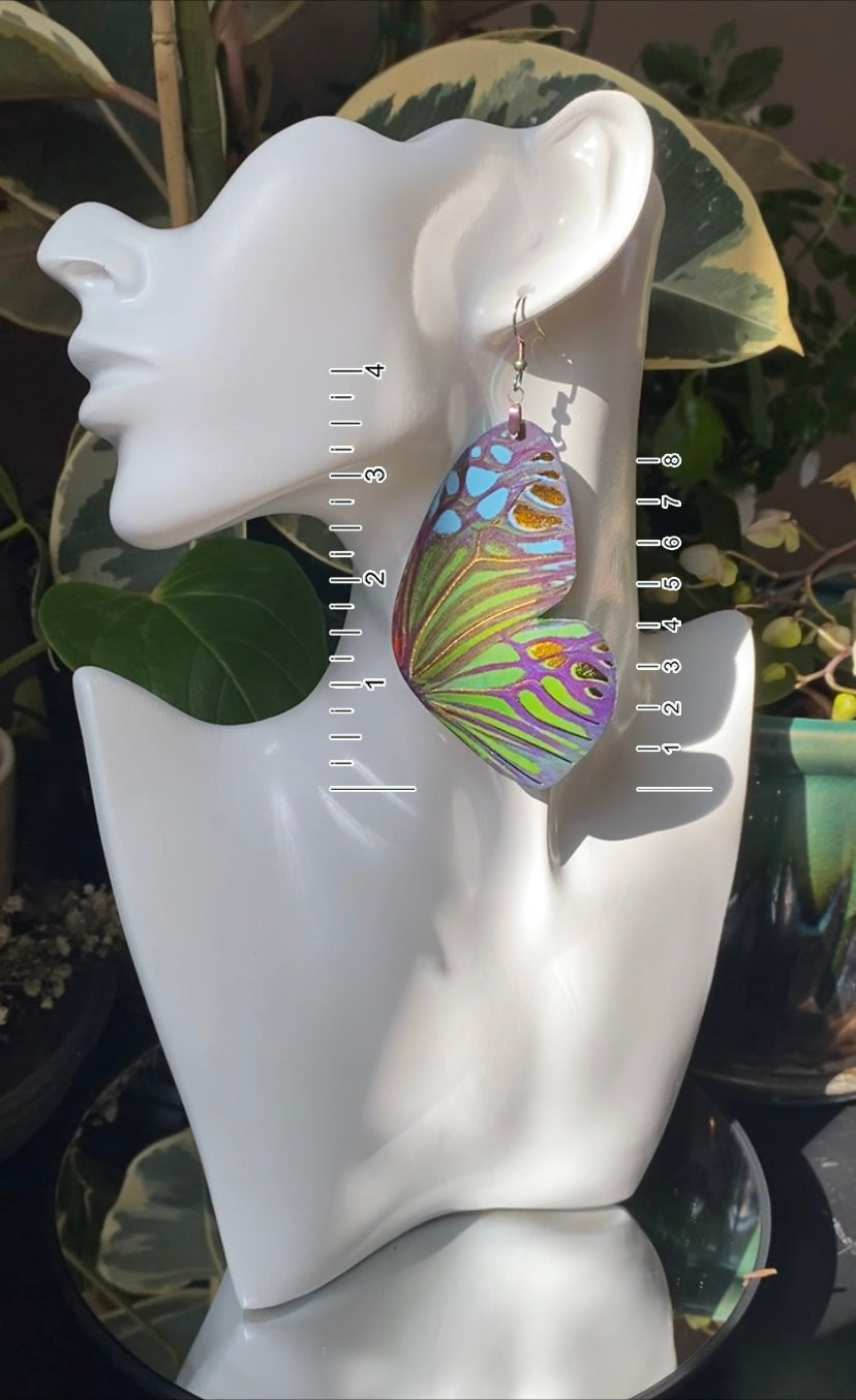 Harlequin Moth earrings