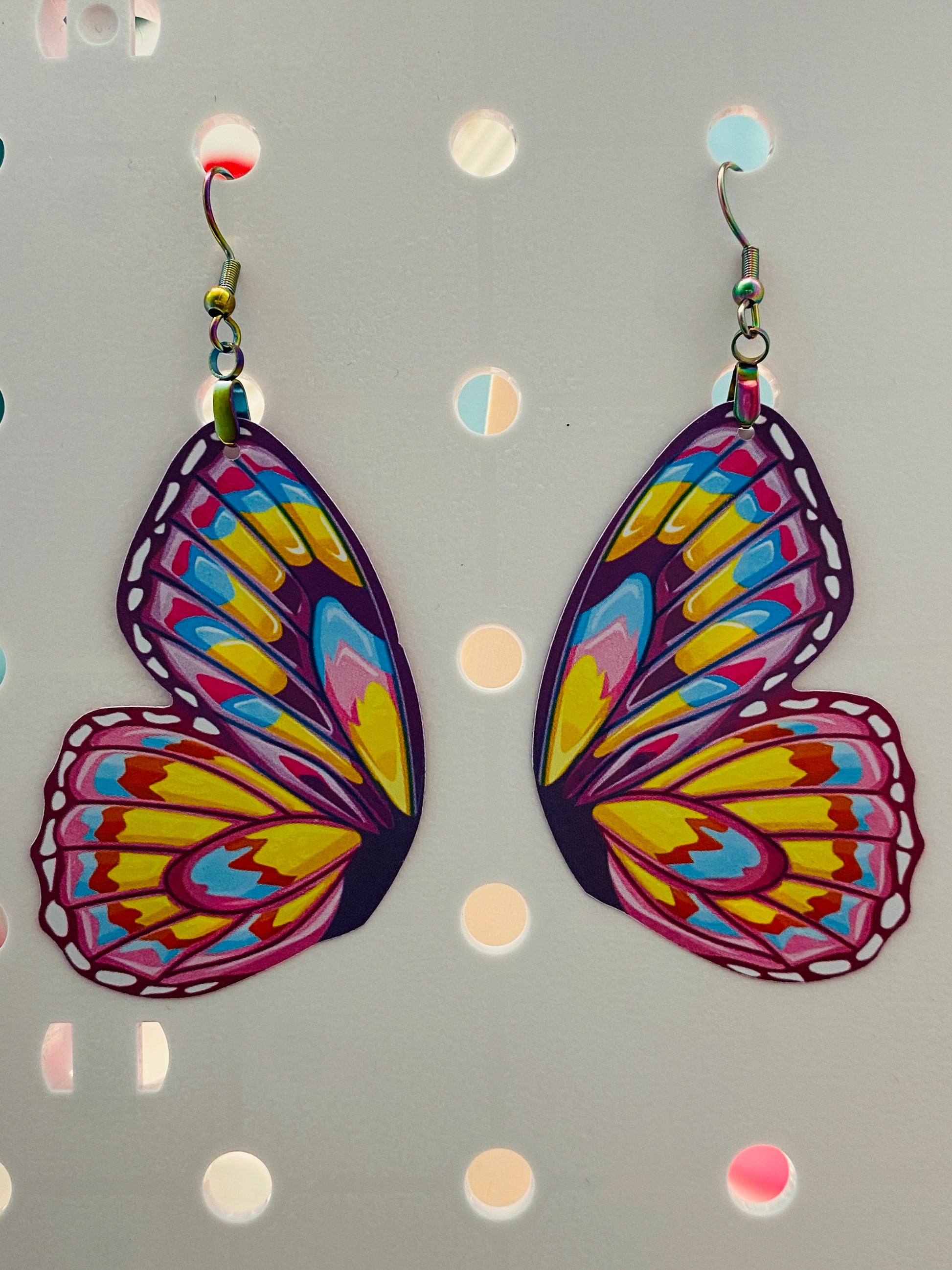 Painted Jezebel butterfly earrings