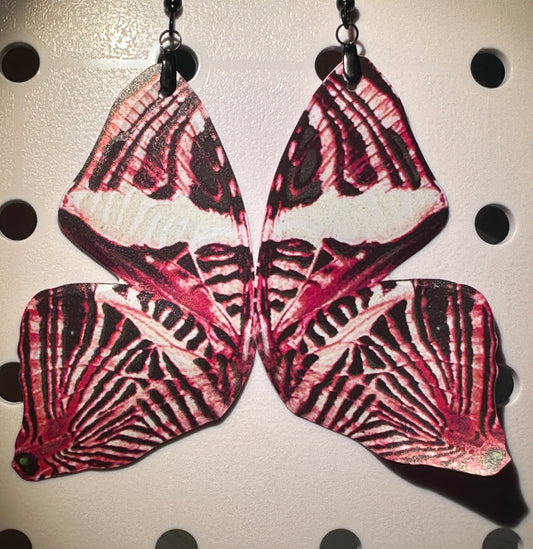 Zebra Mosaic butterfly earrings
