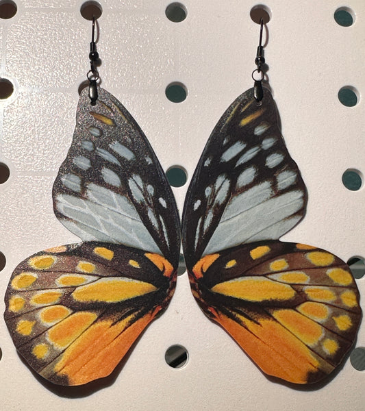 Spotted Sawtooth butterfly earrings