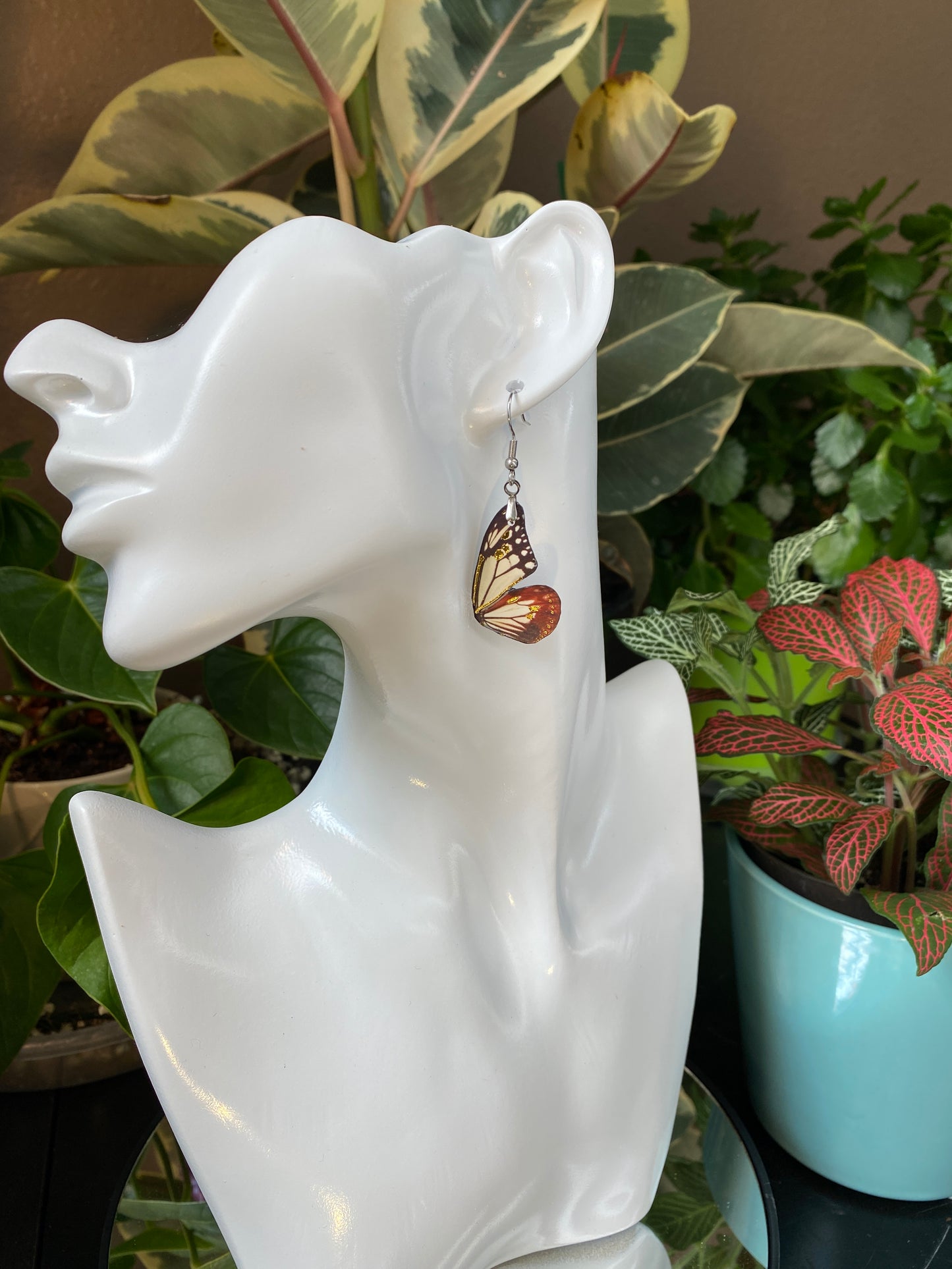 Chestnut Tiger butterfly earrings
