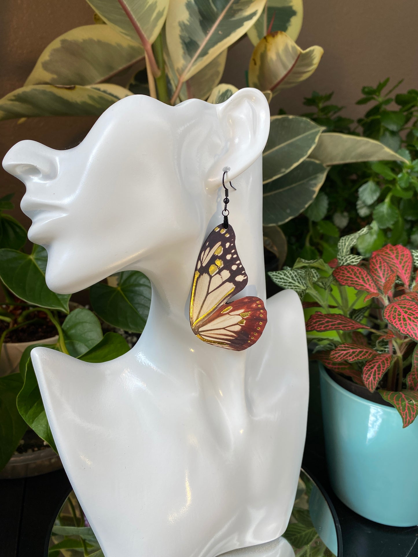 Chestnut Tiger butterfly earrings