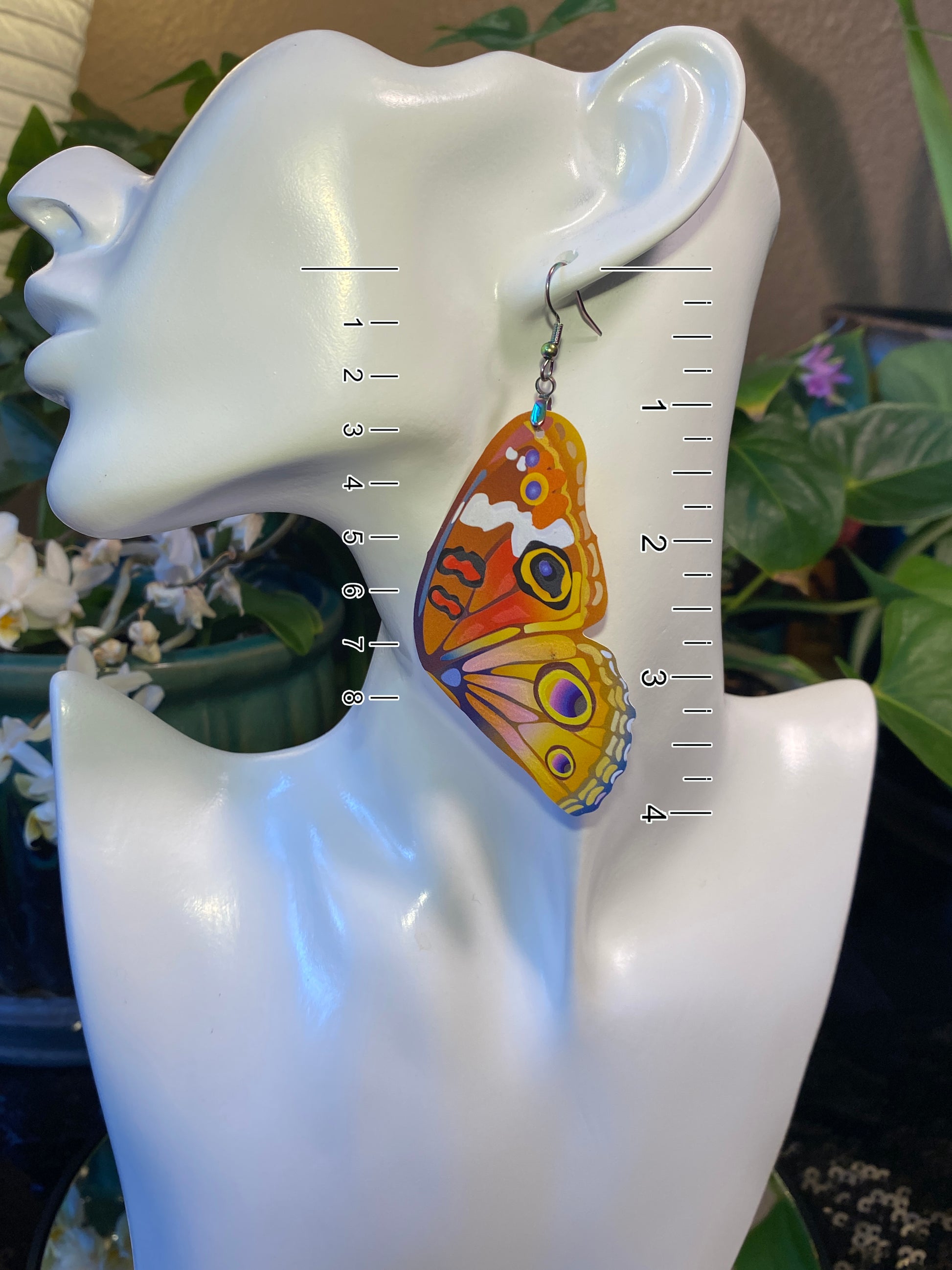 Blue Peacock Butterfly earrings