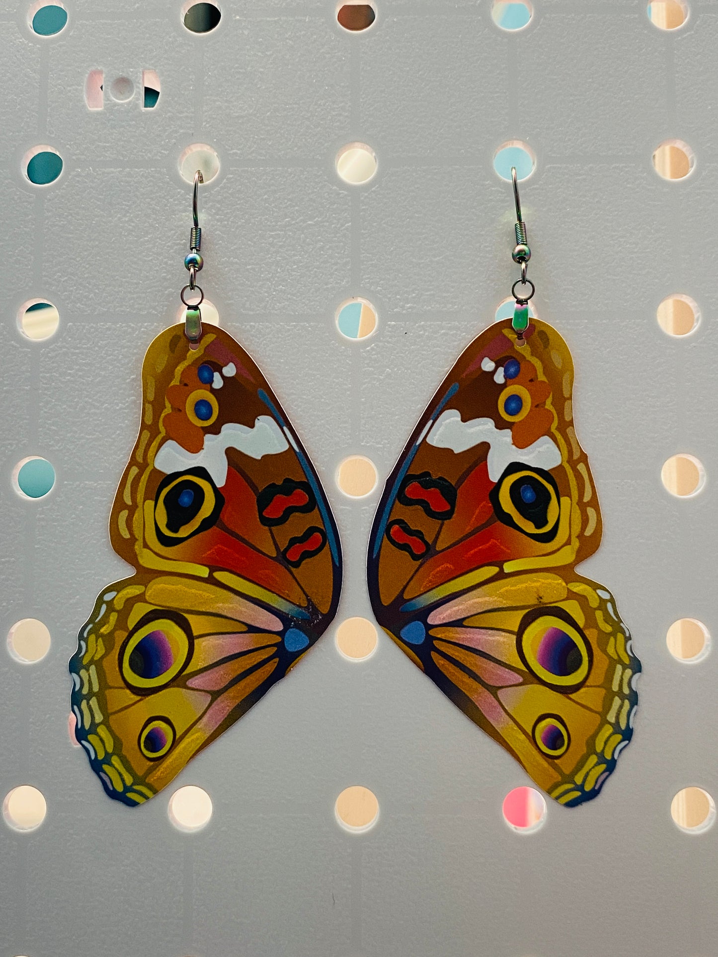 Blue Peacock Butterfly earrings