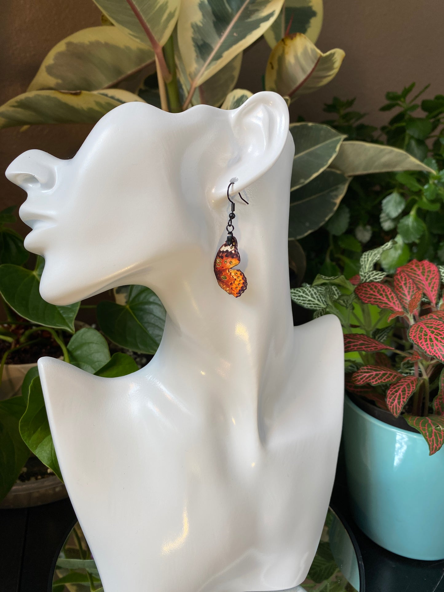 Indian Fritillary butterfly earrings