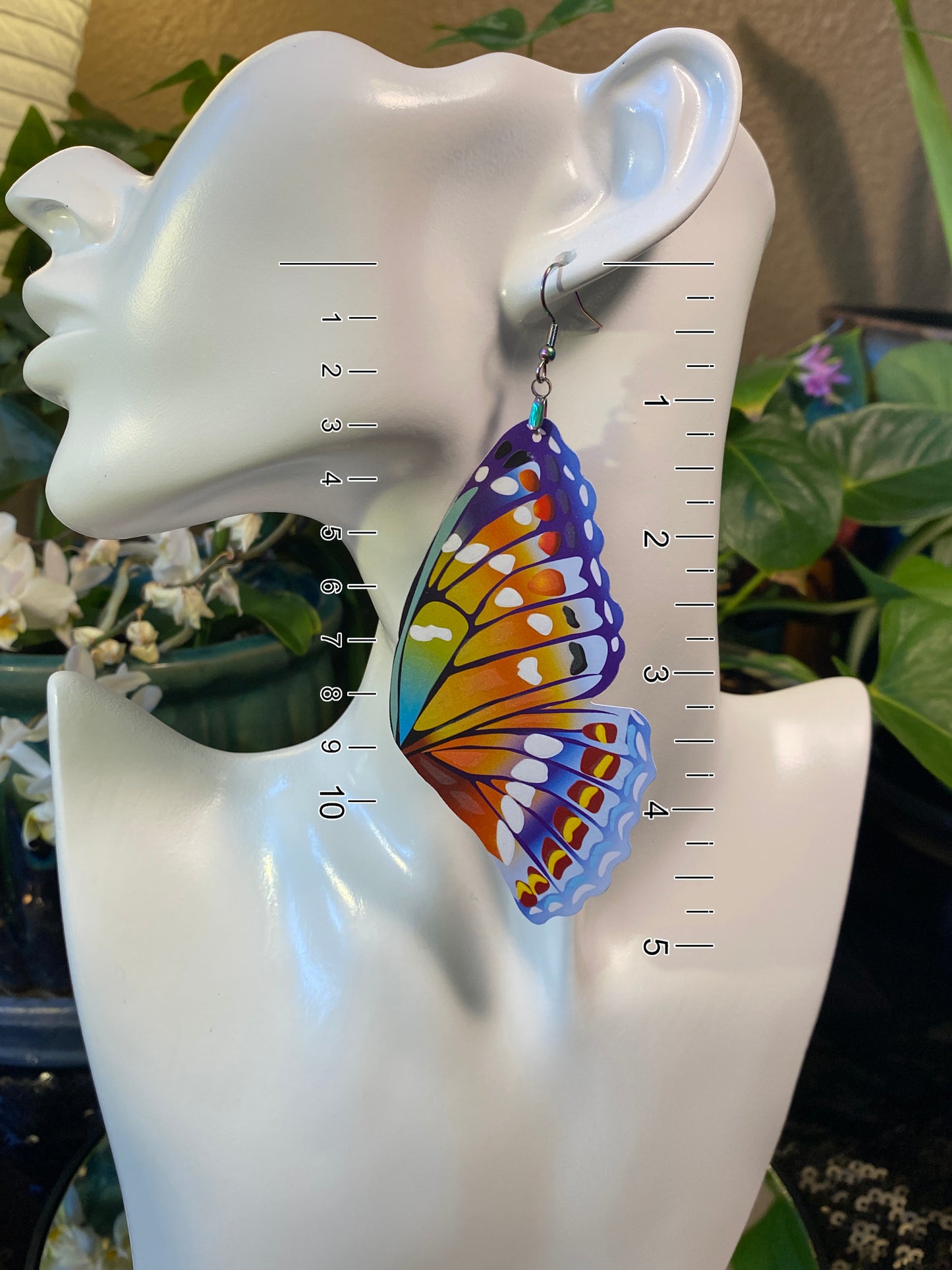 Great Purple Emperor butterfly earrings