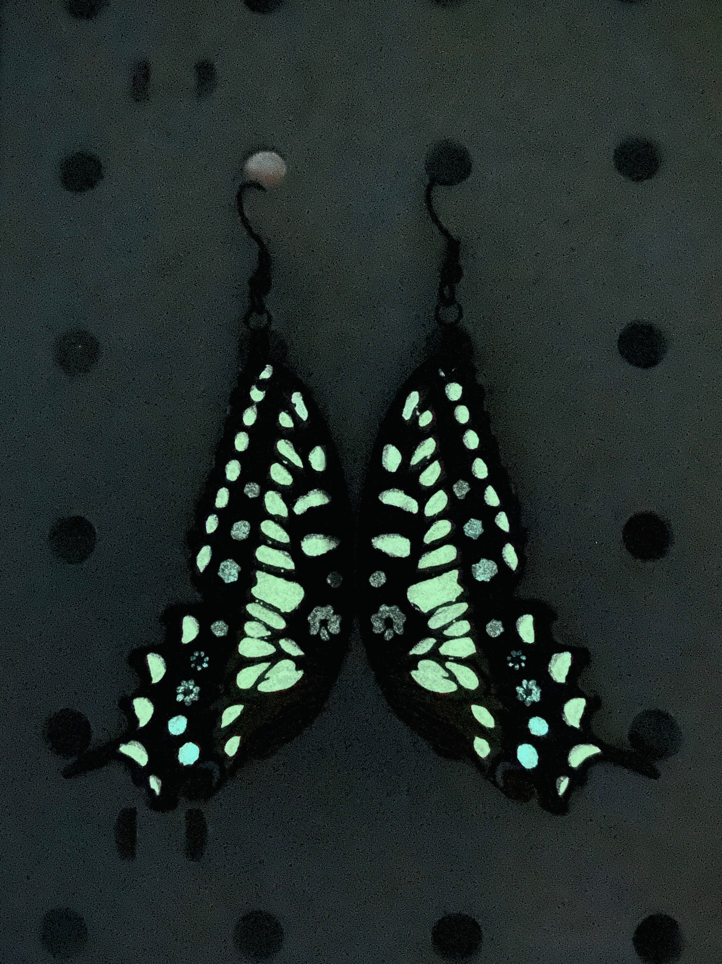 Eastern Tiger Swallowtail butterfly earrings, glow in the dark