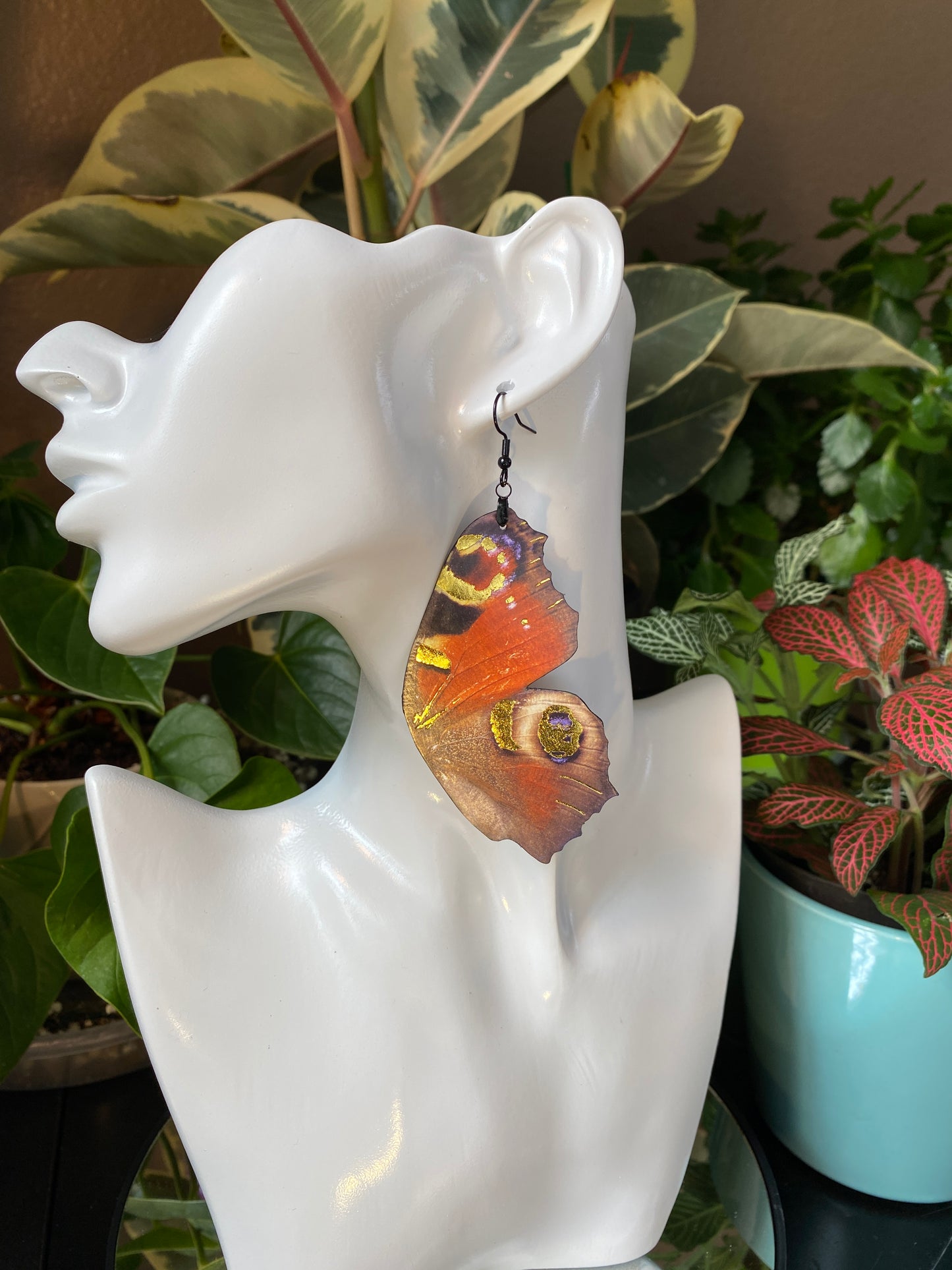 Peacock butterfly earrings