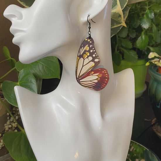 Chestnut Tiger butterfly earrings