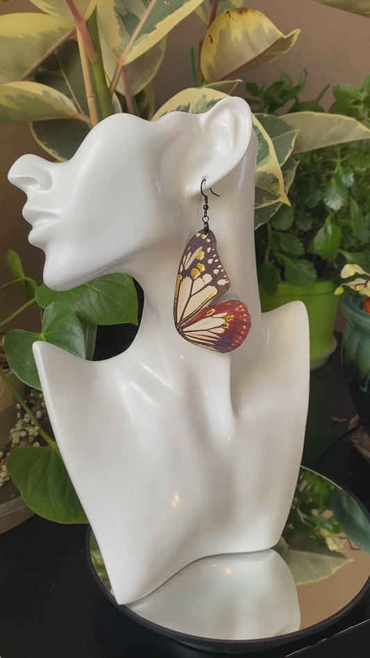 Chestnut Tiger butterfly earrings