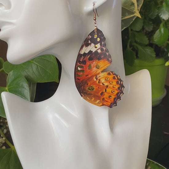 Indian Fritillary butterfly earrings