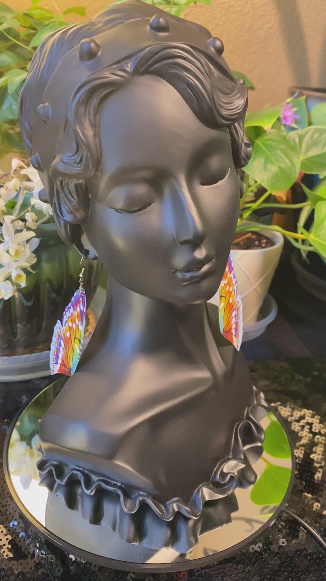 Great Purple Emperor butterfly earrings
