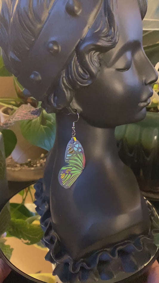 Harlequin Moth earrings